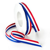 Morex Ribbon 1366P3-914 Tulle Ribbon 6 x 75 yd Patriotic Ribbon for Gift Wrapping, Red/White/Blue (3-Pack), 4th of July Decorations, American Flags